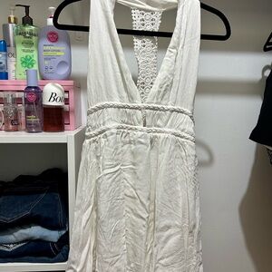 Derek Heart Ivory Dress with Crochet Detail